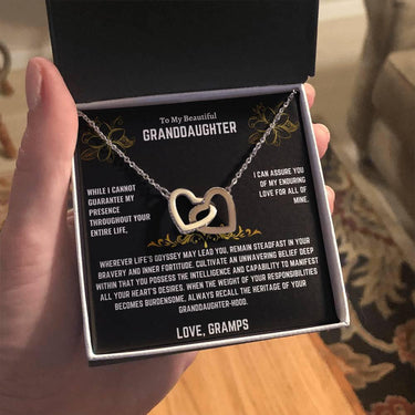 To My Beautiful Granddaughter - Interlocking Hearts Necklace Gift Set - SLDDL0013 - Sunshine Letters Co